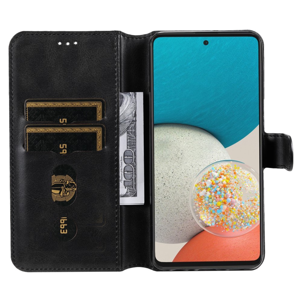  Samsung Galaxy A53 5G Fodral Solid Läder Svart