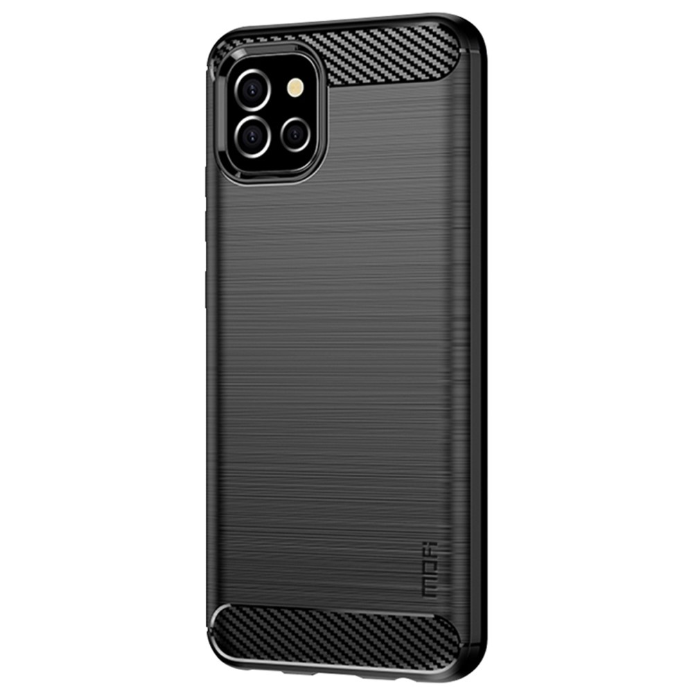 MOFI MOFI Samsung Galaxy A03 Skal Borstad Stål Textur Svart