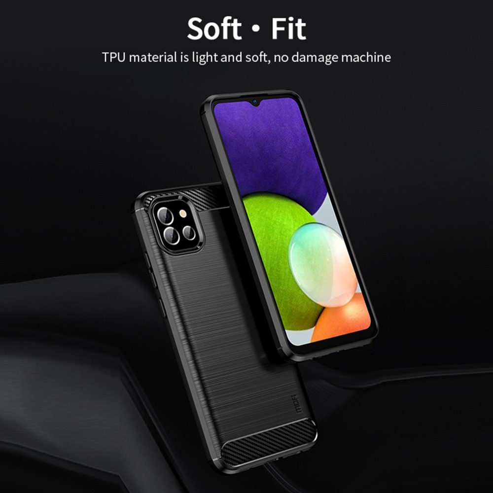 MOFI MOFI Samsung Galaxy A03 Skal Borstad Stål Textur Röd