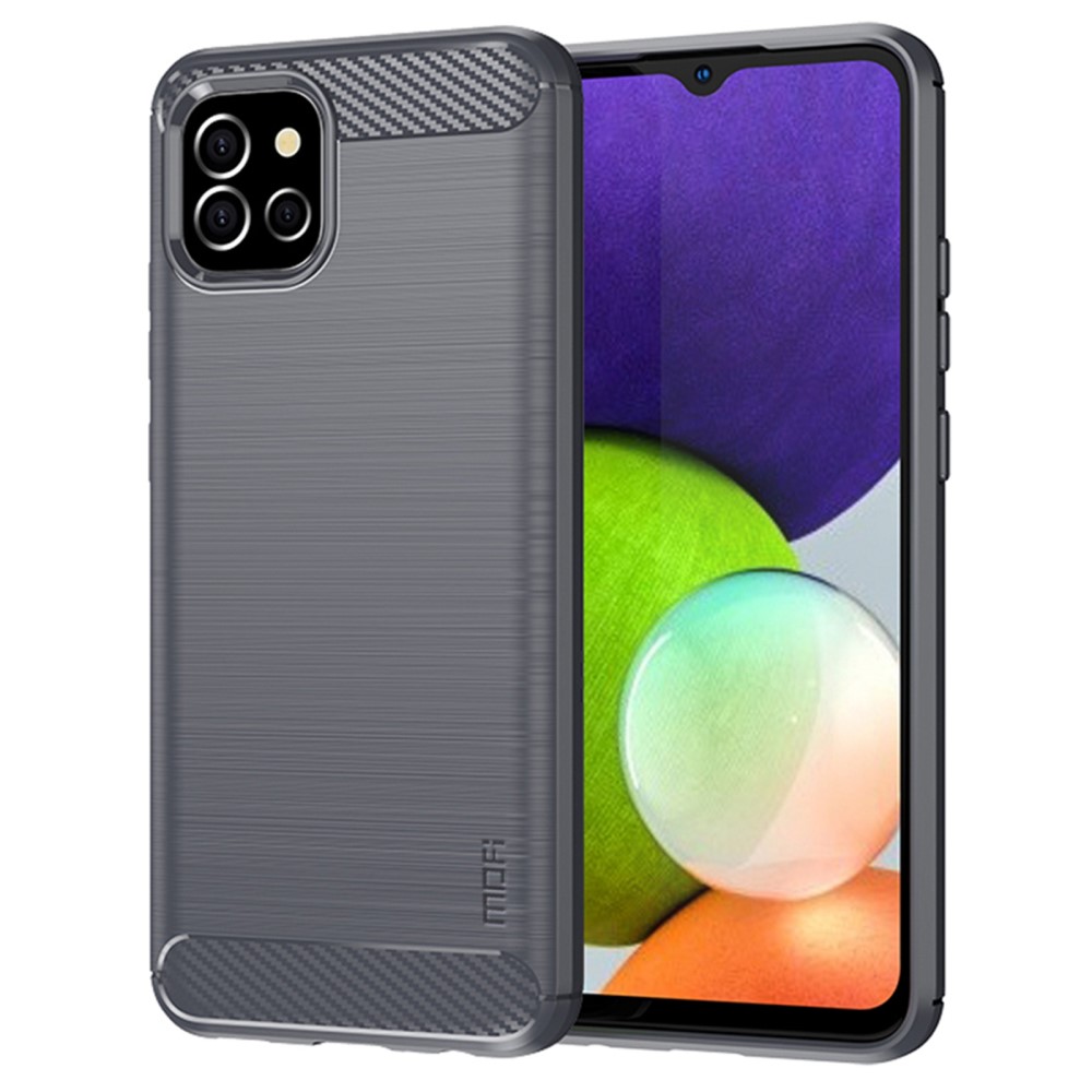 MOFI MOFI Samsung Galaxy A03 Skal Borstad Stål Textur Grå