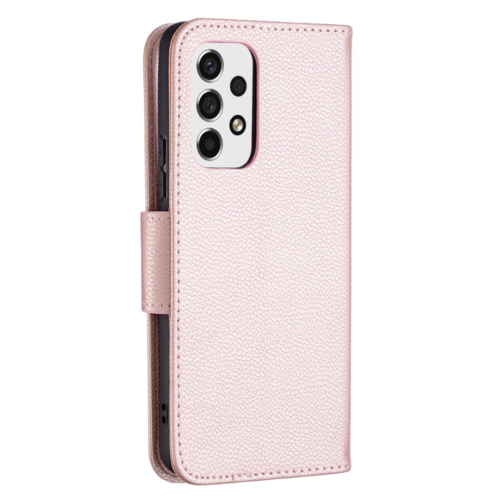  Samsung Galaxy A53 5G Fodral Litchi Shark Läder Roséguld