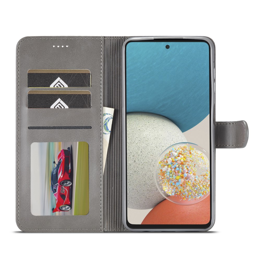 LC.IMEEKE LC.IMEEKE Samsung Galaxy A53 5G Fodral Läder Grå