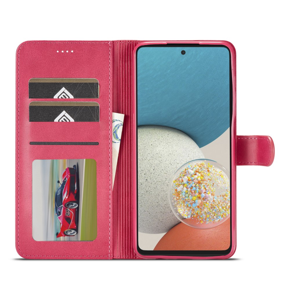 LC.IMEEKE LC.IMEEKE Samsung Galaxy A53 5G Fodral Läder Röd/Rosa