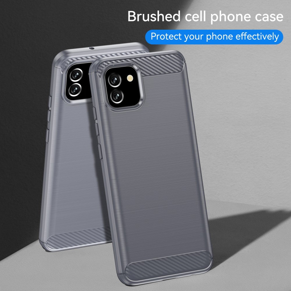  Samsung Galaxy A03 Skal Borstad Stål Textur Grå