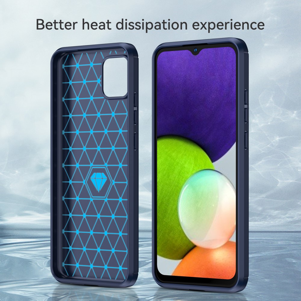  Samsung Galaxy A03 Skal Borstad Stål Textur Blå