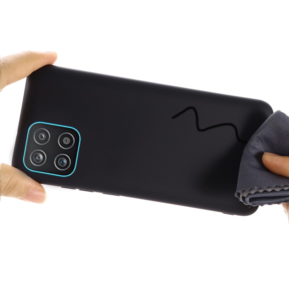  Samsung Galaxy A03 Skal Liquid Silikon Med Strap Svart