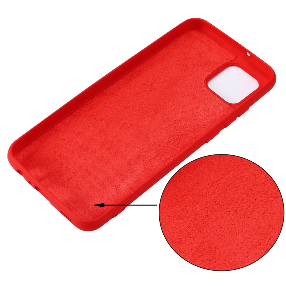  Samsung Galaxy A03 Skal Liquid Silikon Med Strap Röd