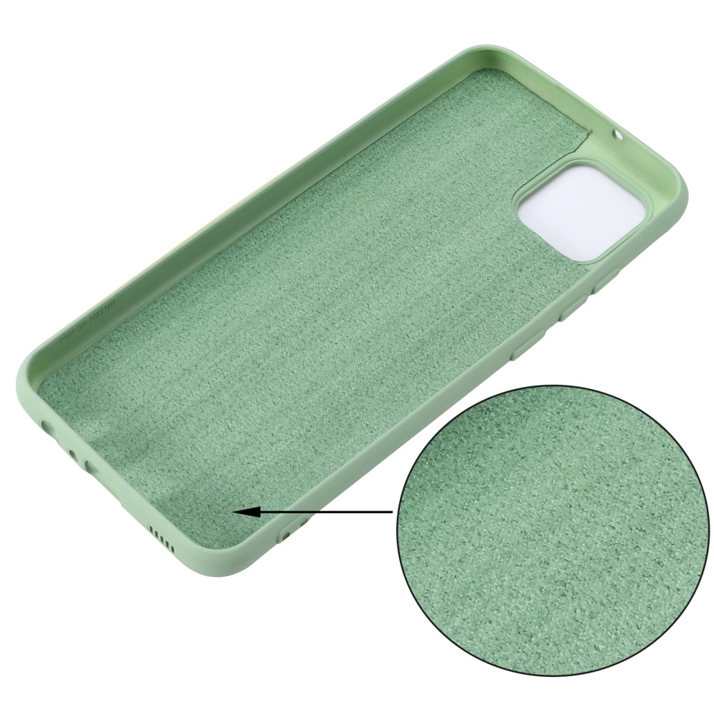  Samsung Galaxy A03 Skal Liquid Silikon Med Strap Grön