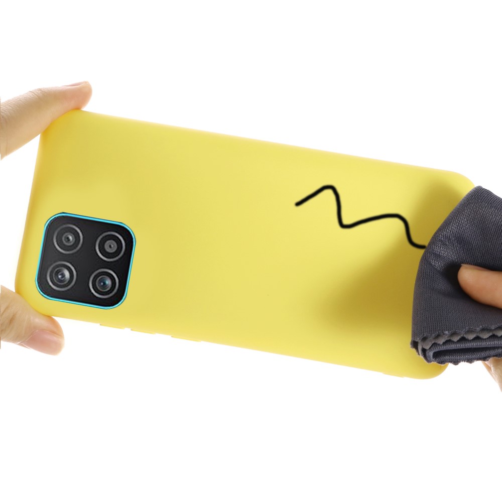  Samsung Galaxy A03 Skal Liquid Silikon Med Strap Gul