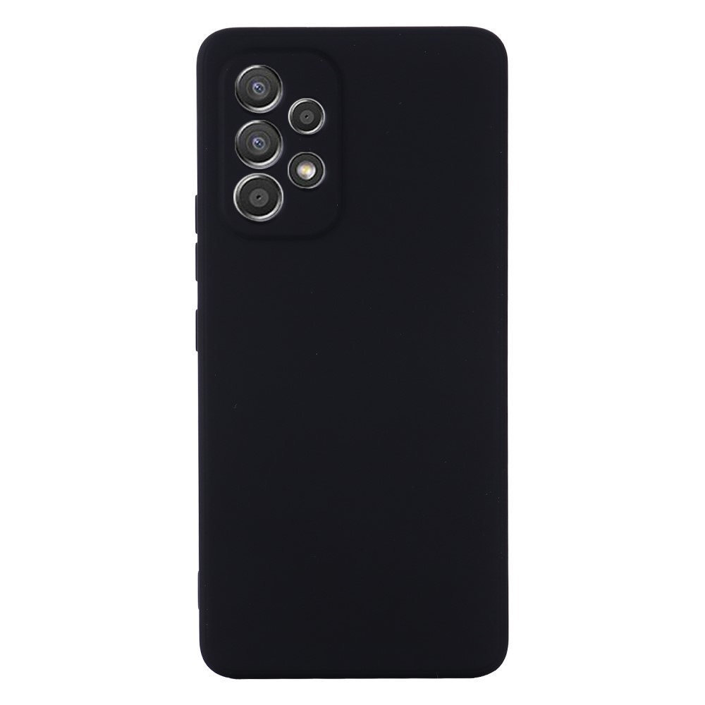  Samsung Galaxy A53 5G Skal Liquid Silikon Med Strap Svart