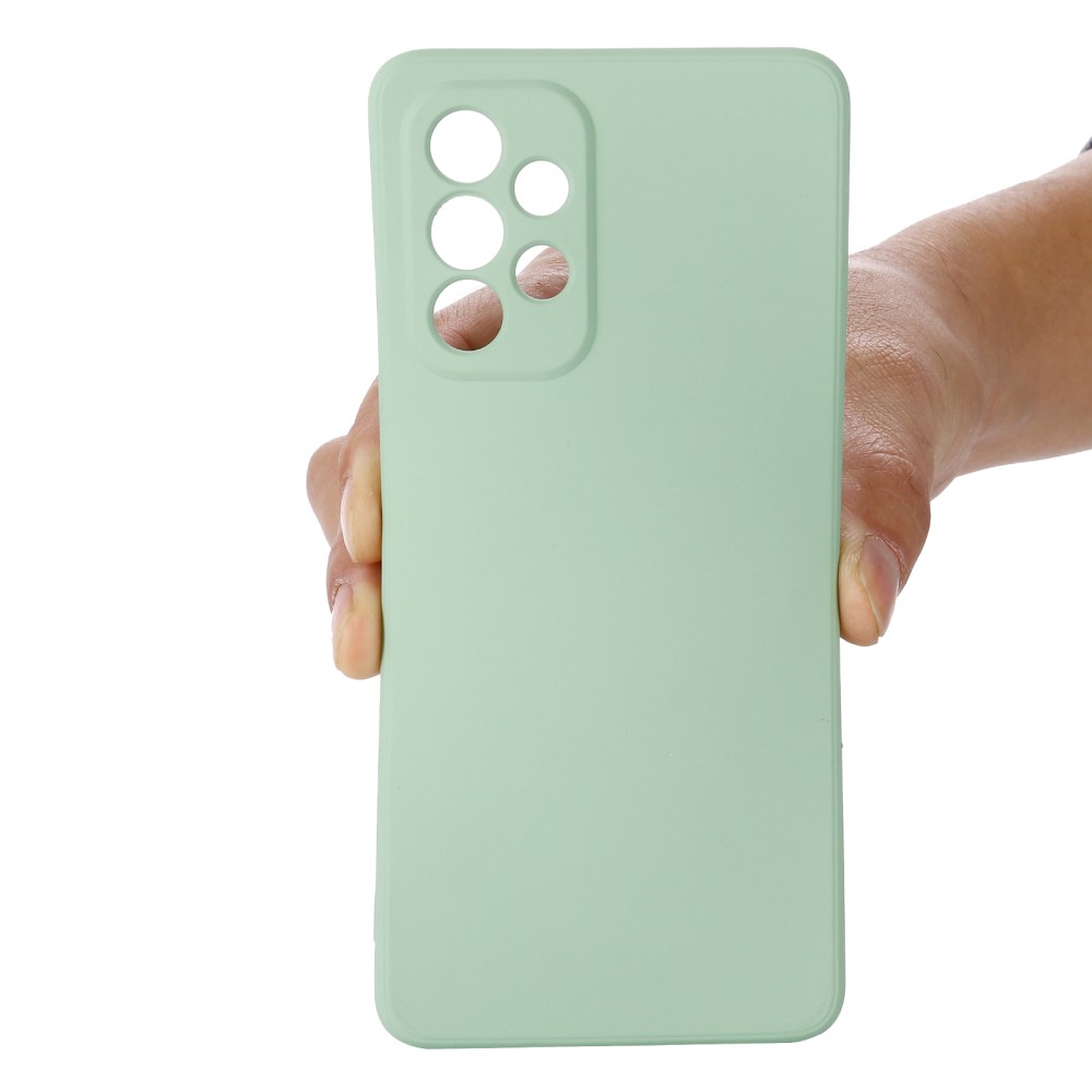  Samsung Galaxy A53 5G Skal Liquid Silikon Med Strap Grön