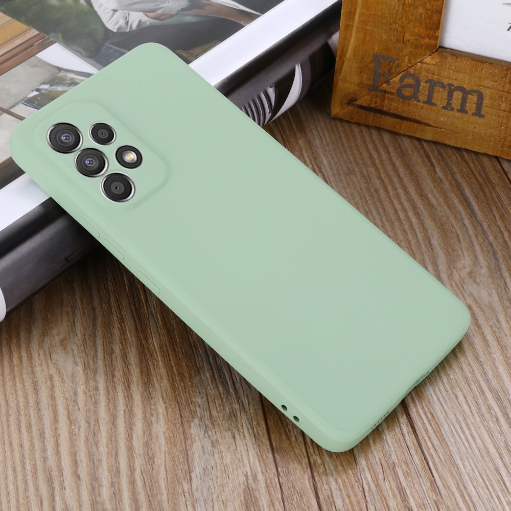  Samsung Galaxy A53 5G Skal Liquid Silikon Med Strap Grön