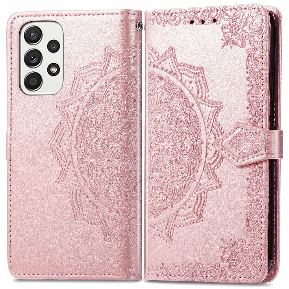  Samsung Galaxy A53 5G Fodral Mandala Läder Roséguld
