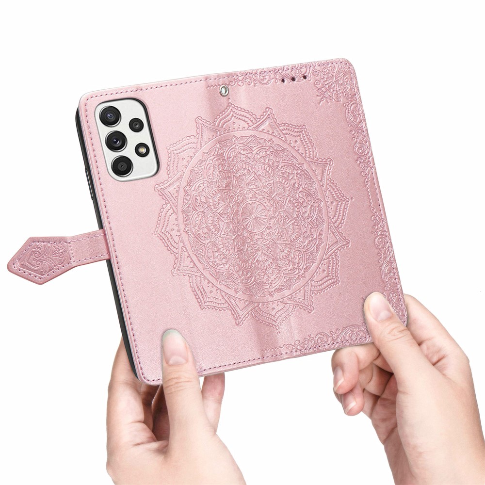  Samsung Galaxy A53 5G Fodral Mandala Läder Roséguld
