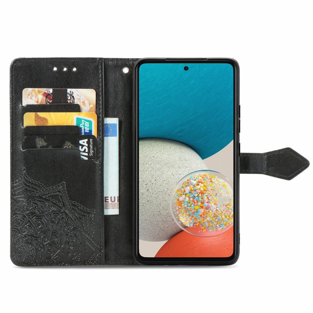  Samsung Galaxy A53 5G Fodral Mandala Läder Svart