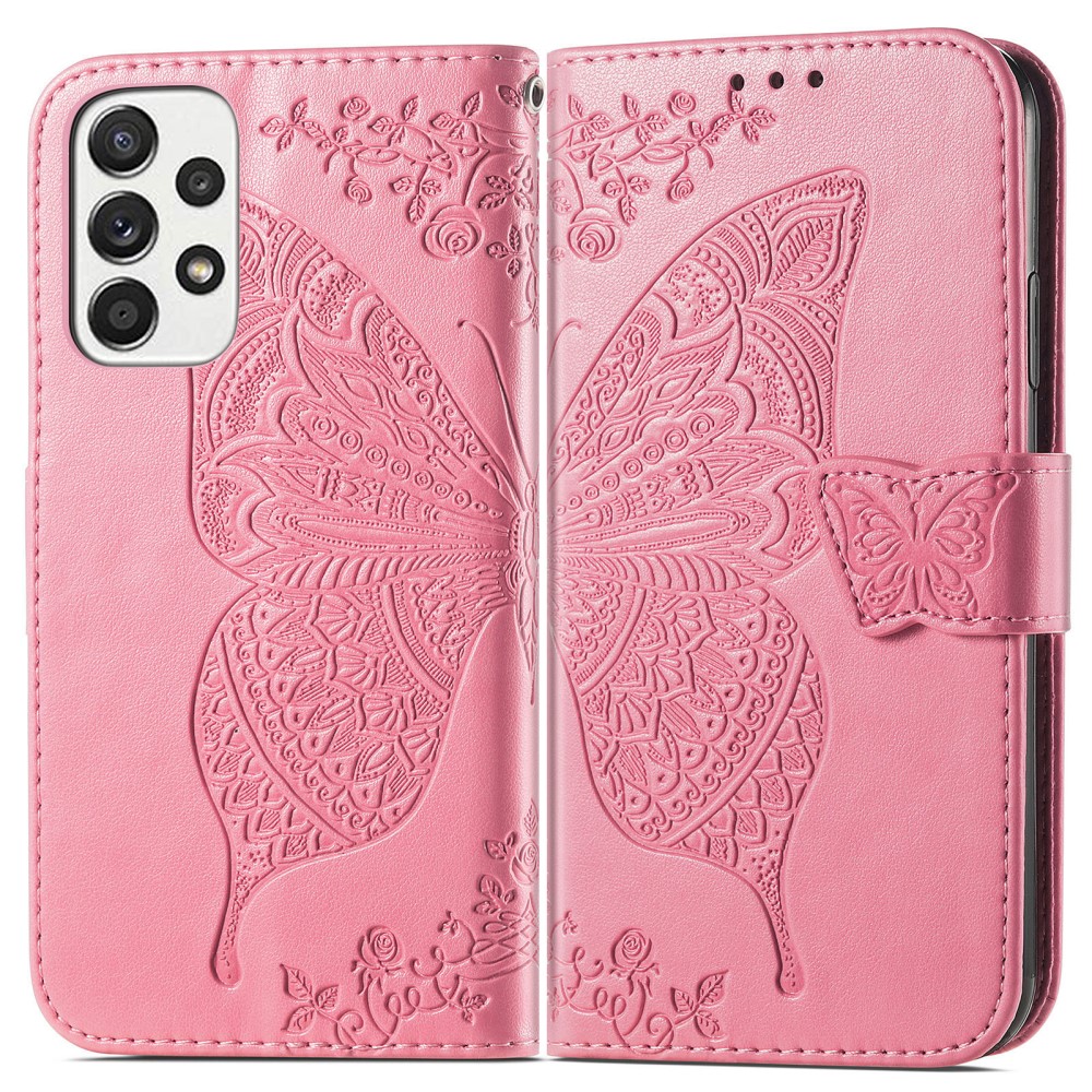  Samsung Galaxy A53 5G Fodral Butterfly Rosa