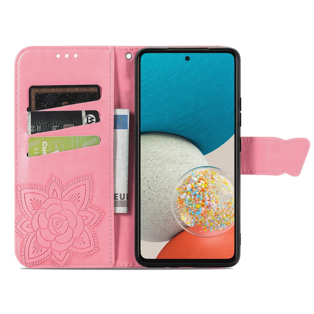  Samsung Galaxy A53 5G Fodral Butterfly Rosa