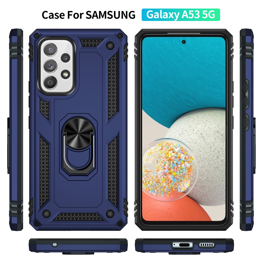  Samsung Galaxy A53 5G Skal Armor Hybrid Ring Blå