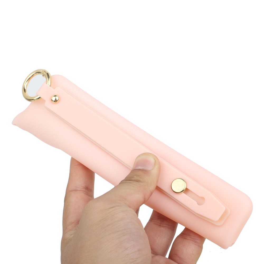  Samsung Galaxy A53 5G Skal TPU Med Fingerstrap Ljus Rosa