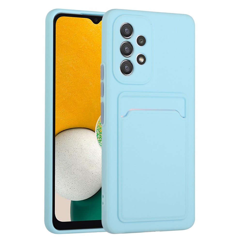  Samsung Galaxy A53 5G Skal TPU Kortfack Ljus Blå