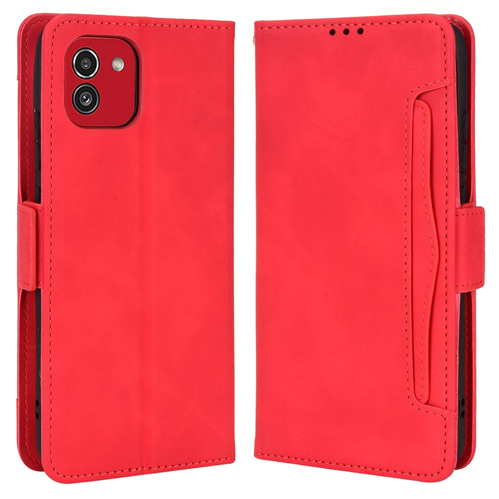  Samsung Galaxy A03 Fodral Avtagbart Kortfodral Röd