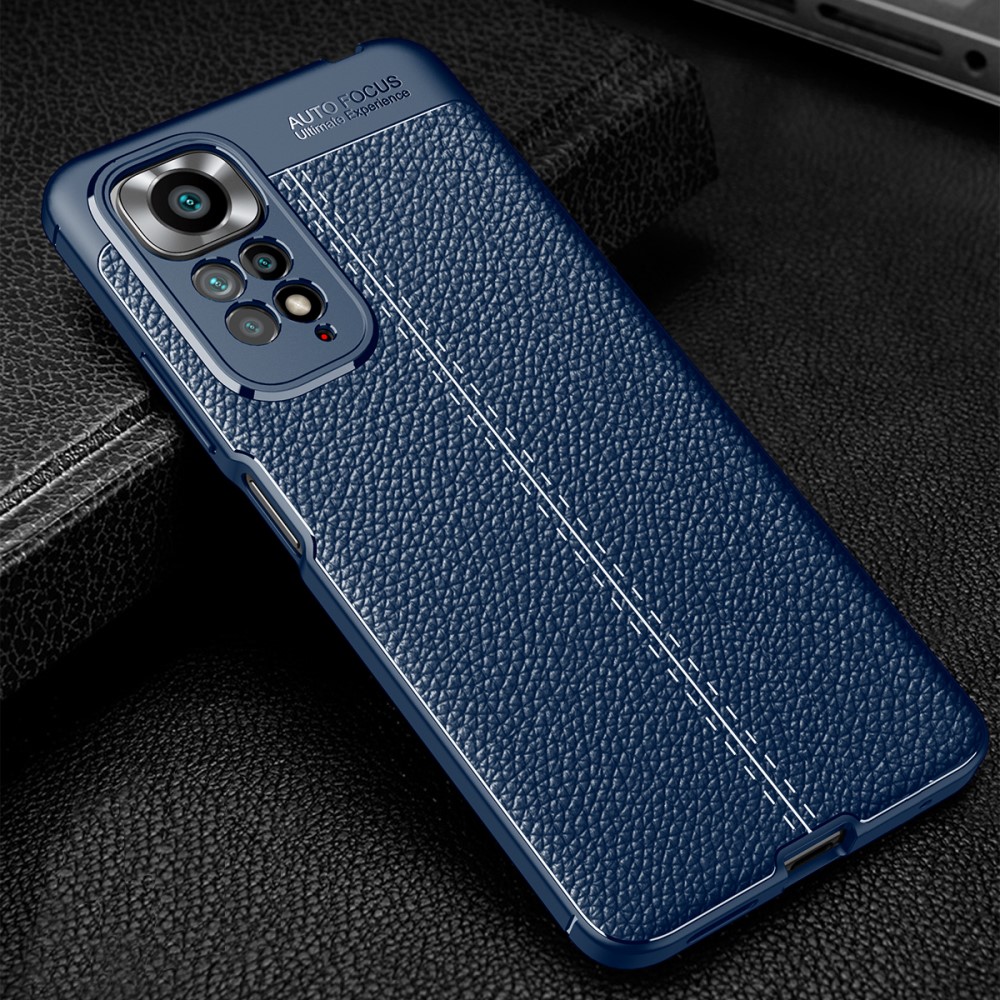  Xiaomi Redmi Note 11 4G Skal Litchi Textur Blå