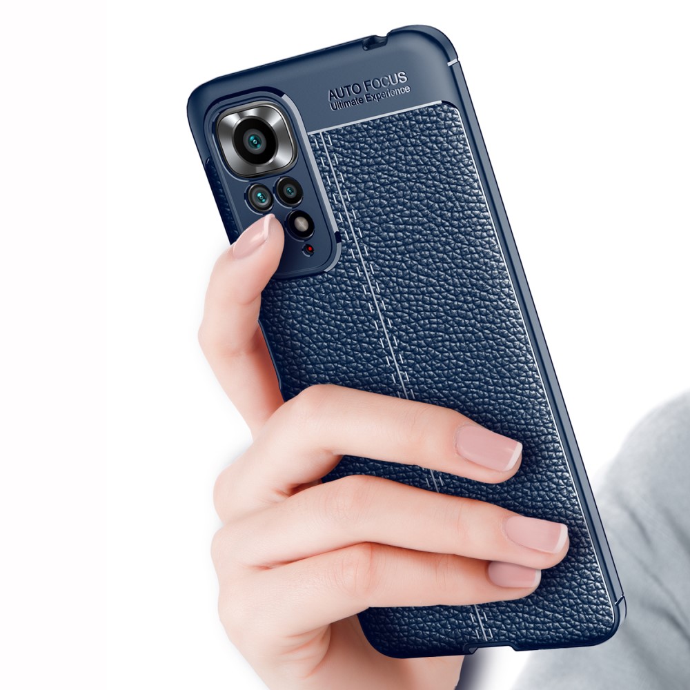  Xiaomi Redmi Note 11 4G Skal Litchi Textur Blå