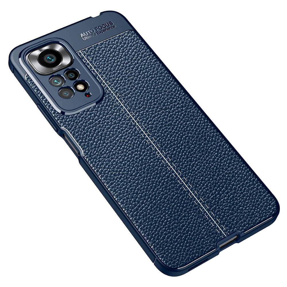  Xiaomi Redmi Note 11 Pro 5G Skal Litchi Textur Blå