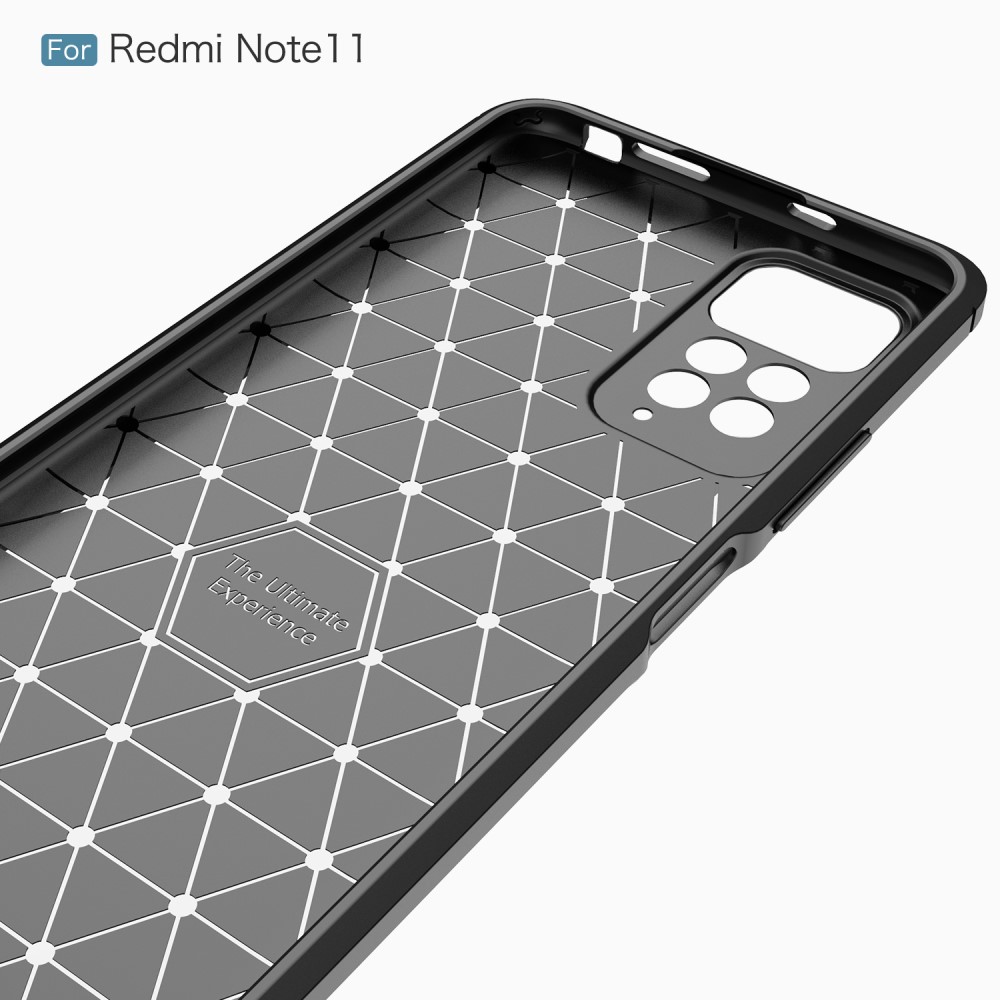  Xiaomi Redmi Note 11 4G Skal Borstad Stål Textur Svart