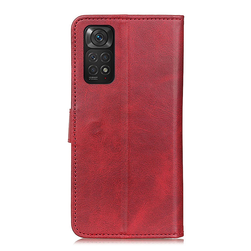  Xiaomi Redmi Note 11 4G Fodral Solid Läder Röd