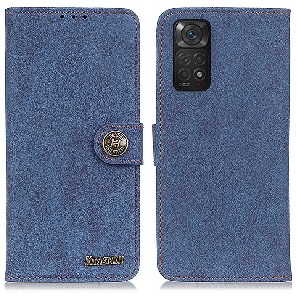 KHAZNEH KHAZNEH Xiaomi Redmi Note 11 4G Fodral Split Läder Blå