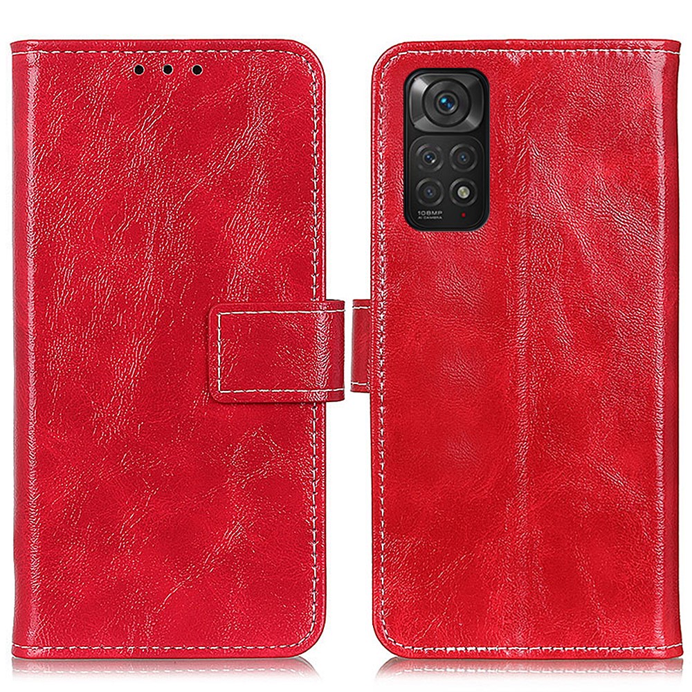  Xiaomi Redmi Note 11 4G Fodral Crazy Horse Röd