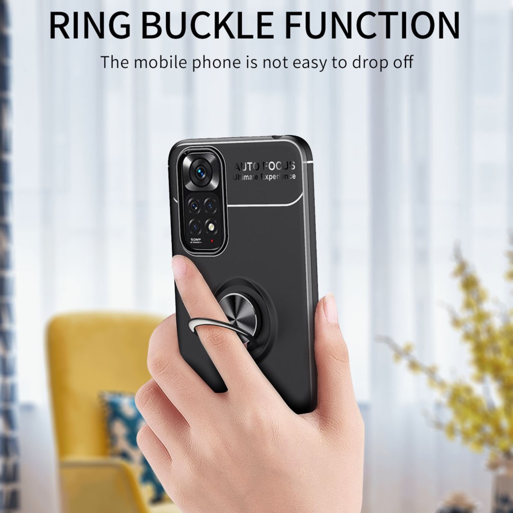  Xiaomi Redmi Note 11 4G Skal Ring Svart/Blå