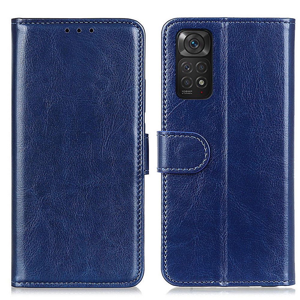  Xiaomi Redmi Note 11 4G Fodral Crazy Horse Läder Blå