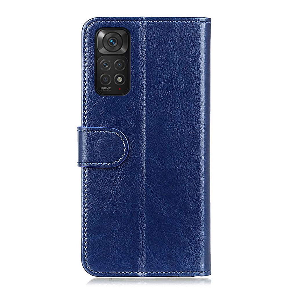  Xiaomi Redmi Note 11 4G Fodral Crazy Horse Läder Blå