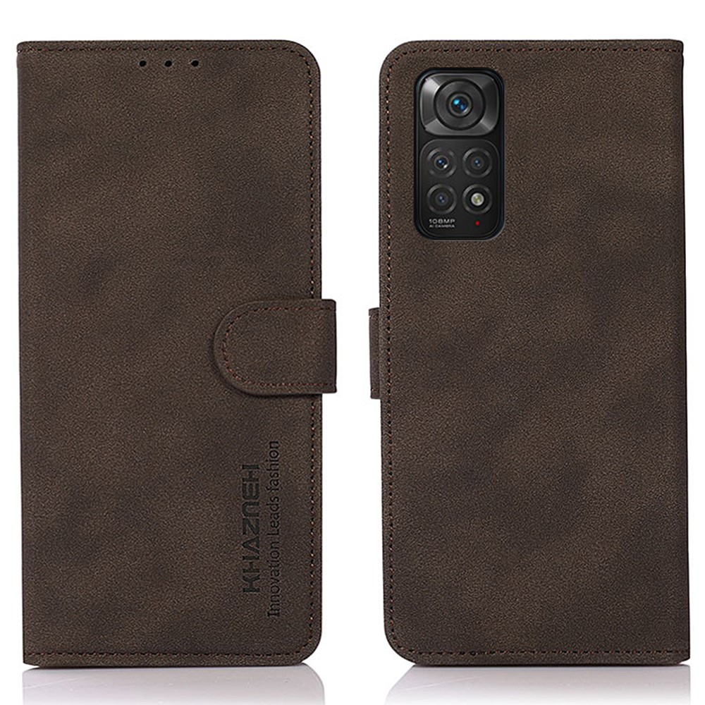 KHAZNEH KHAZNEH Xiaomi Redmi Note 11 4G Fodral Retro Läder Brun
