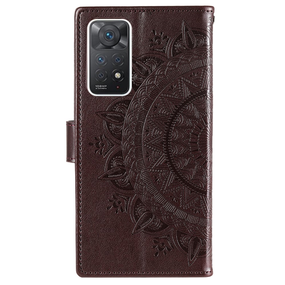  Xiaomi Redmi Note 11 Pro 5G Fodral Mandala Läder Brun