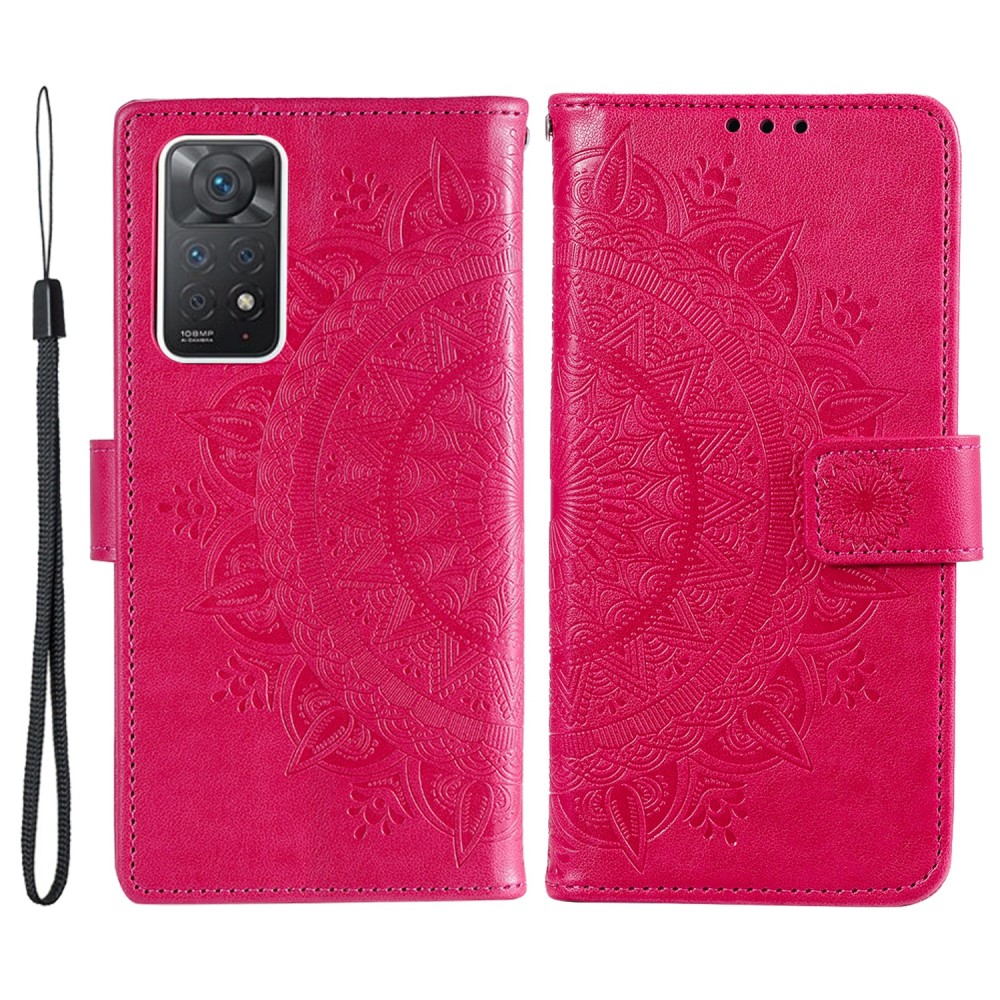  Xiaomi Redmi Note 11 Pro 5G Fodral Mandala Läder Rosa