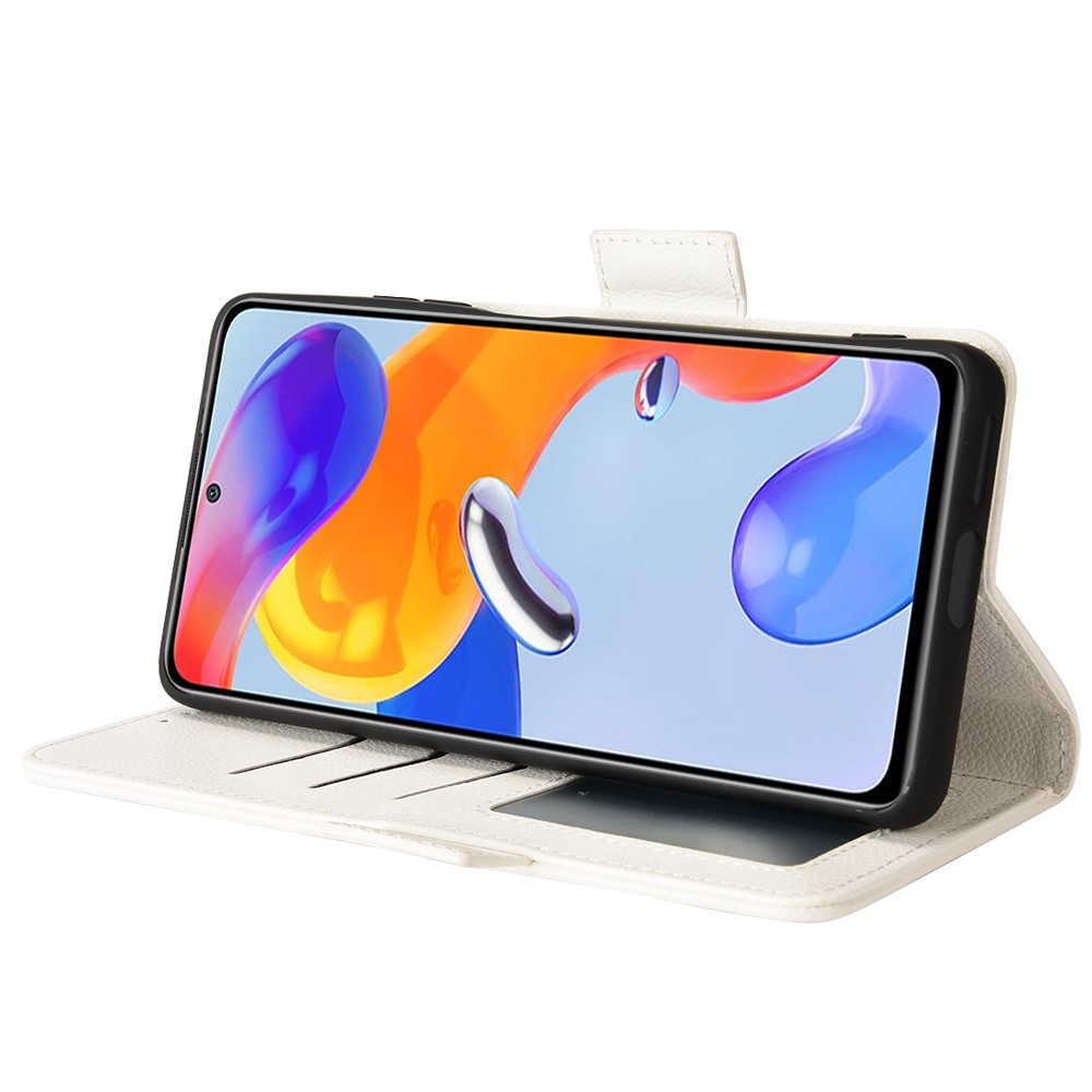 Xiaomi Redmi Note 11 Pro 5G Fodral Litchi Textur Vit