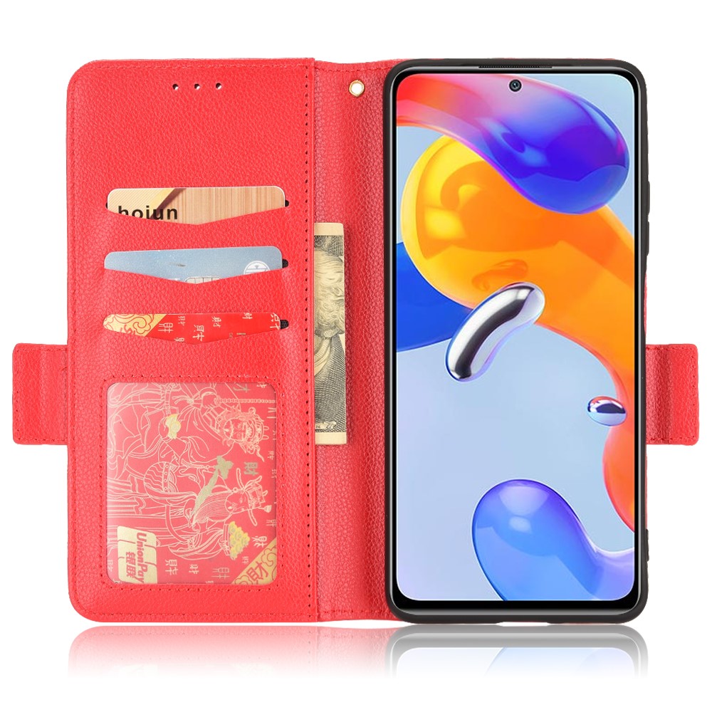  Xiaomi Redmi Note 11 Pro 5G Fodral Litchi Textur Röd