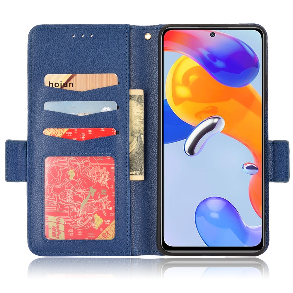  Xiaomi Redmi Note 11 Pro 5G Fodral Litchi Textur Blå