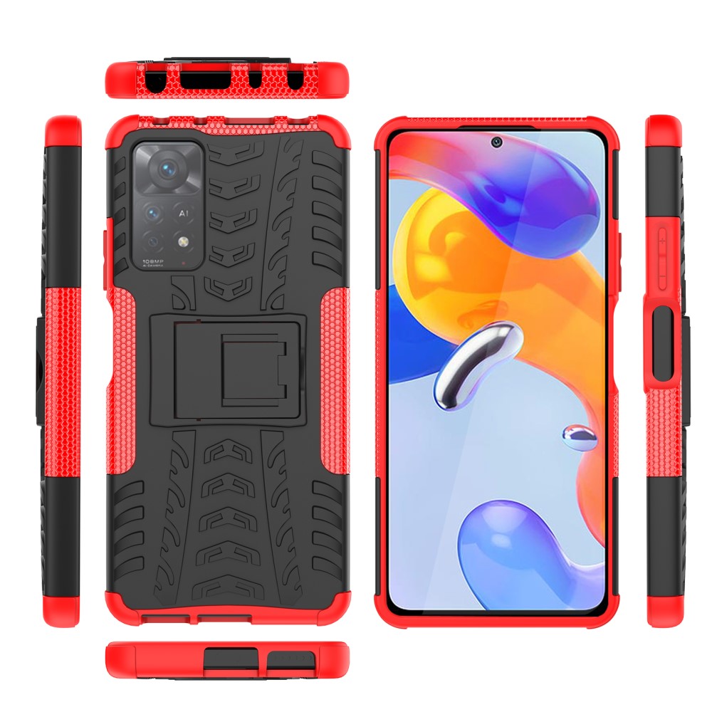  Xiaomi Redmi Note 11 Pro 5G Skal Stöttåligt med Stöd Röd