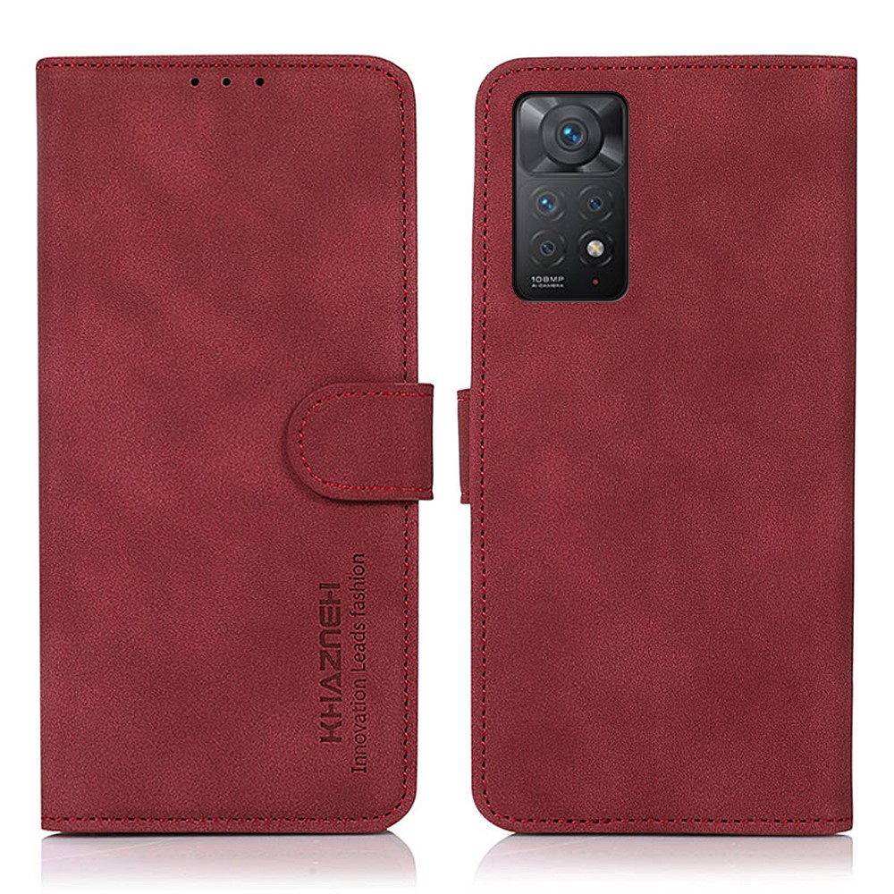 KHAZNEH KHAZNEH Xiaomi Redmi Note 11 Pro 5G Fodral Retro Läder Röd