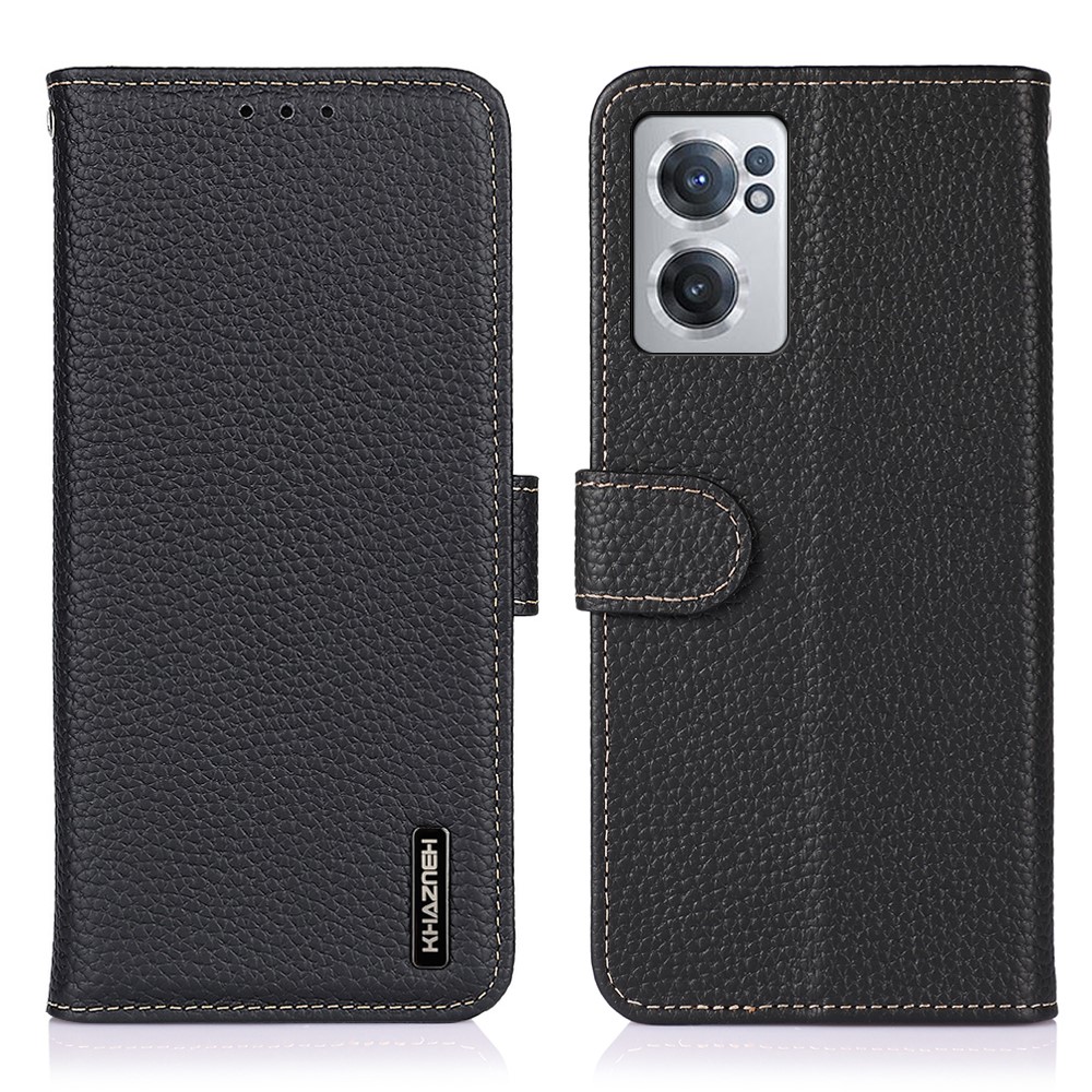 KHAZNEH KHAZNEH OnePlus Nord CE 2 5G Fodral Äkta Läder Svart