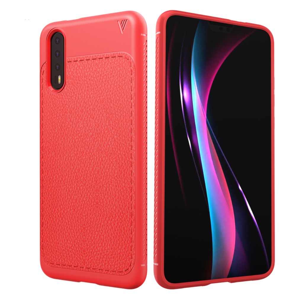 LENUO Huawei P20 - LENUO Litchi Skal - Röd
