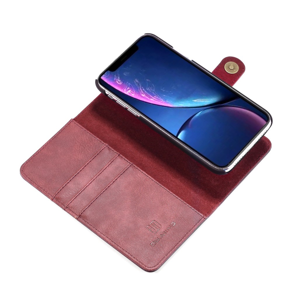 DG.MING iPhone 11 - DG.MING Plånboksfodral/Magnet Skal - Vinröd