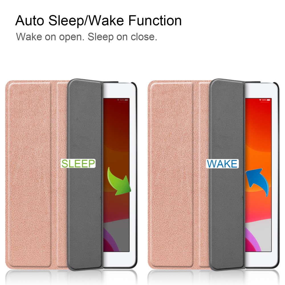  iPad 10.2 2019/2020/2021 Fodral Tri-Fold Roséguld