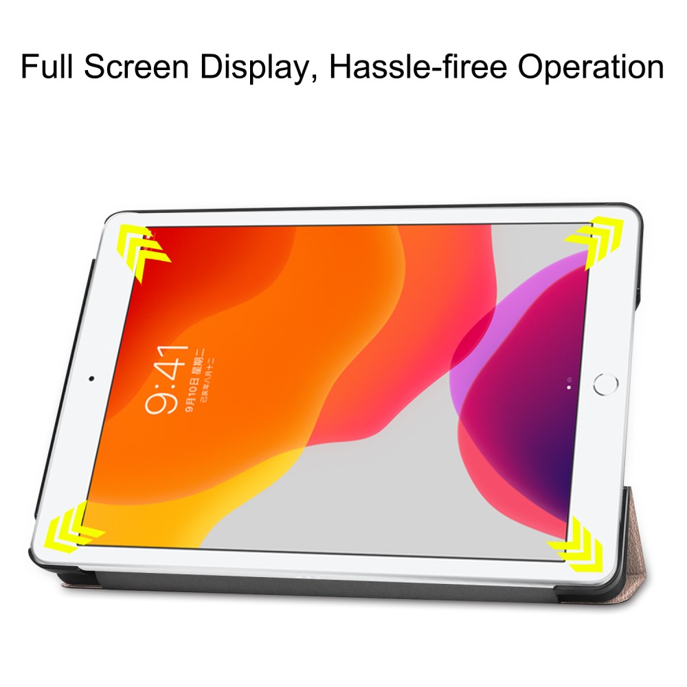  iPad 10.2 2019/2020/2021 Fodral Tri-Fold Guld