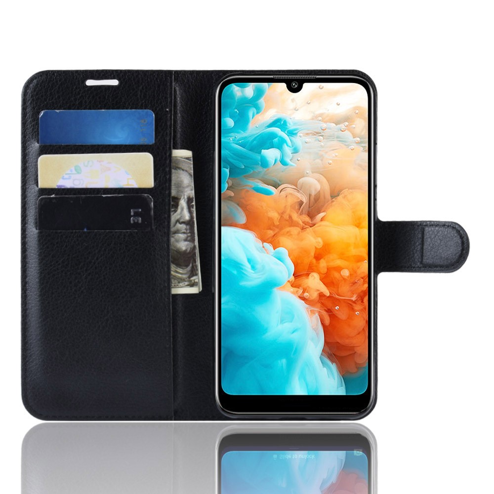  Huawei Y6 (2019) - Litchi Plånboksfodral - Svart