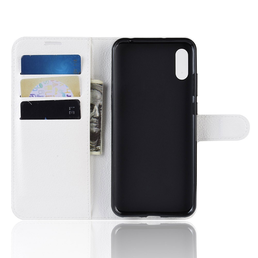  Huawei Y6 (2019) - Litchi Plånboksfodral - Vit